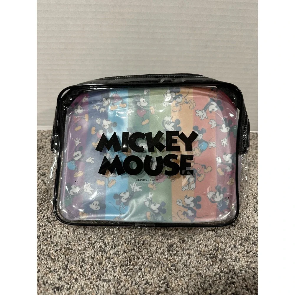Cosmetic Bag Disney Mickey Mouse Womens Multicolor Excellent Rainbow Vinyl OS